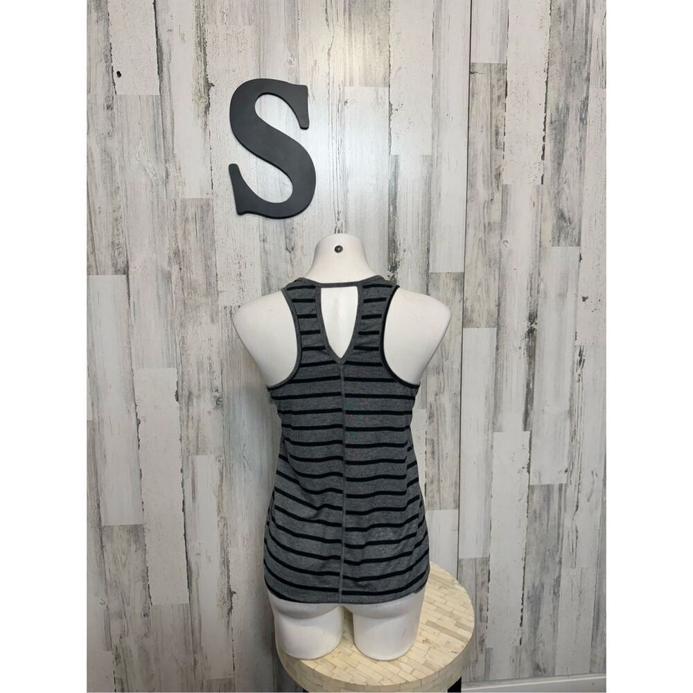 Champion Gray & Black Striped Racerback Tank Top Women’s Small Athletic Stretch - Picture 4 of 7